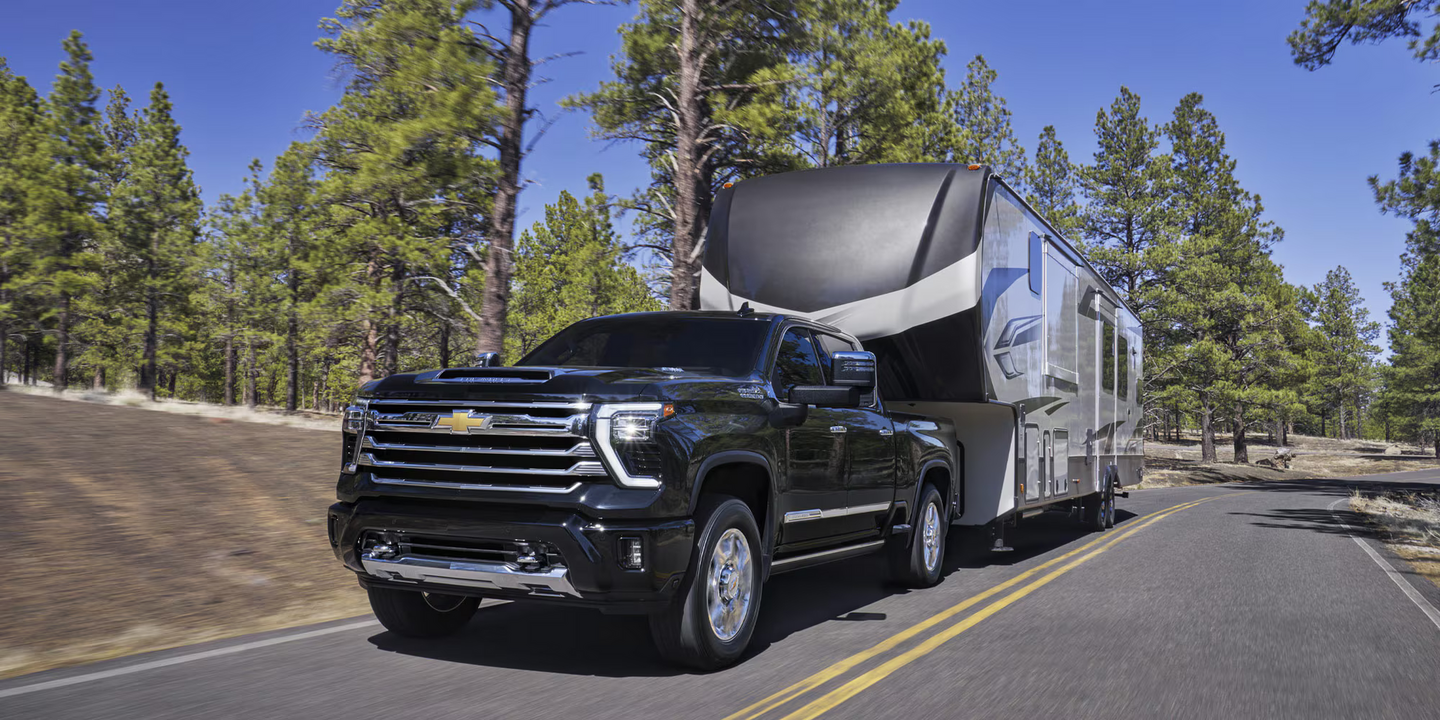 The 2026 Chevrolet Silverado HD towing a trailer