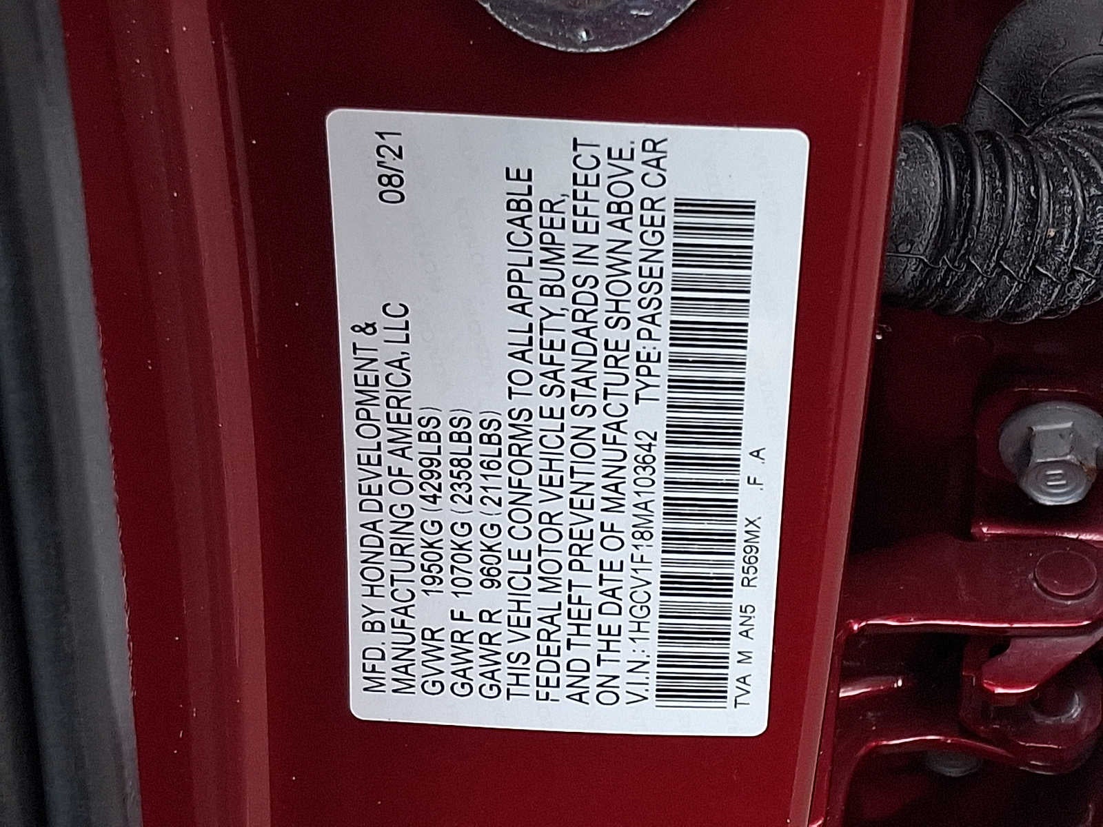 2021 Honda Accord Sedan LX