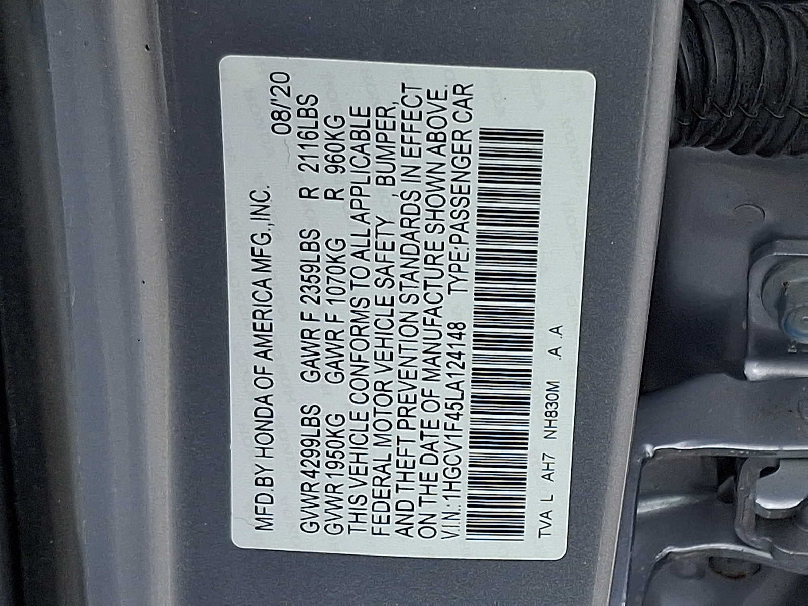 2020 Honda Accord Sedan EX