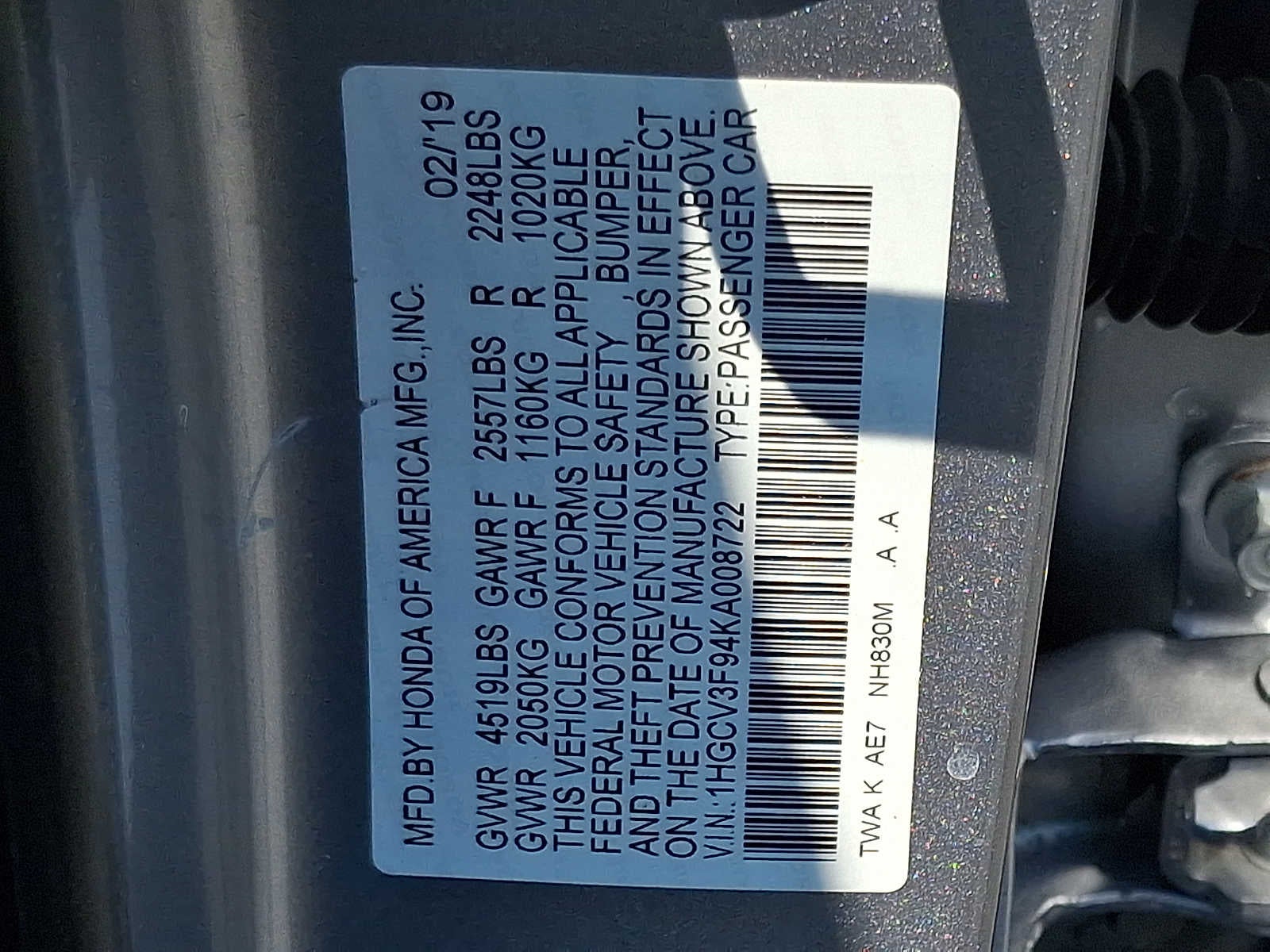 2019 Honda Accord Hybrid Touring