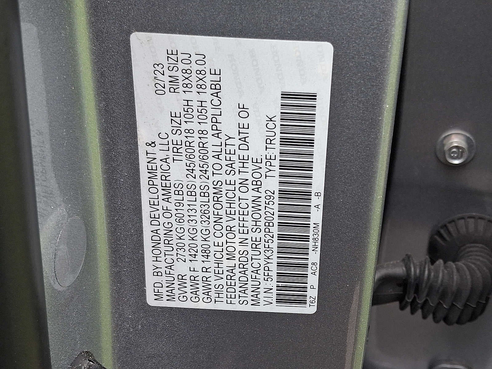 2023 Honda Ridgeline RTL