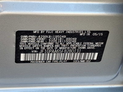 2015 Subaru Impreza 2.0i