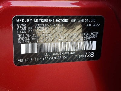 2022 Mitsubishi Mirage ES