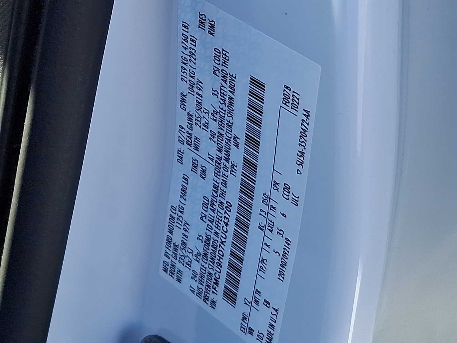 2019 Ford Escape SEL