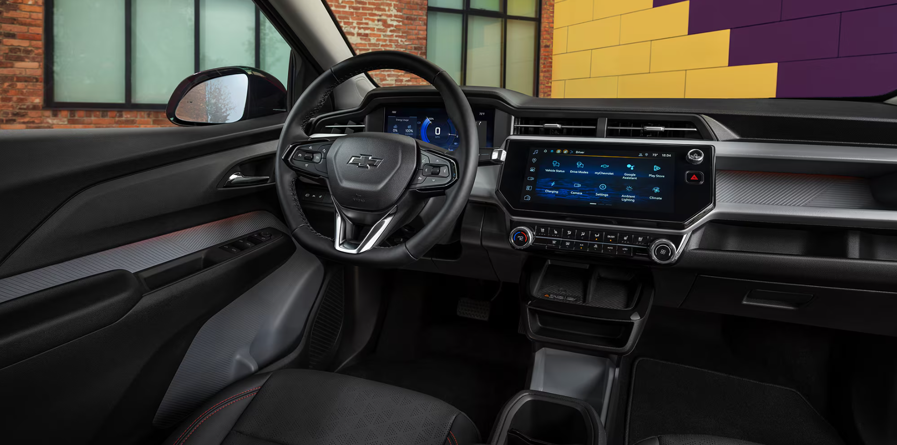 The 11.3-inch infotainment touchscreen inside the 2027 Chevrolet Bolt