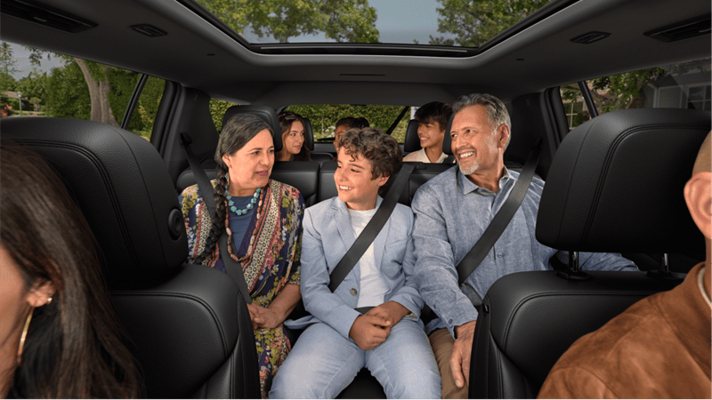 Family in the back of the 2027 Chevrolet Traverse
