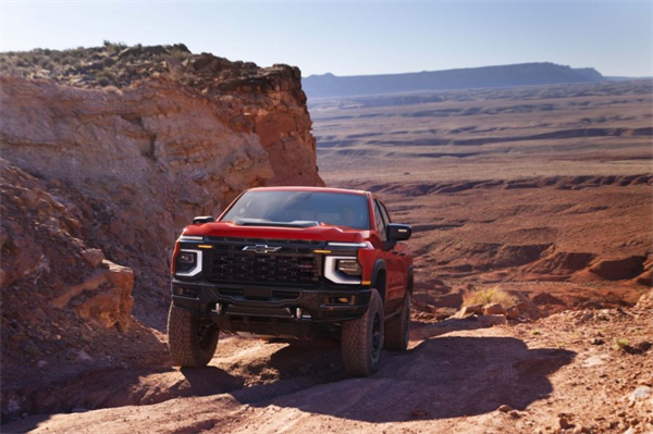 2027 Chevrolet Silverado 1500 ZR2 navigating off-road terrain