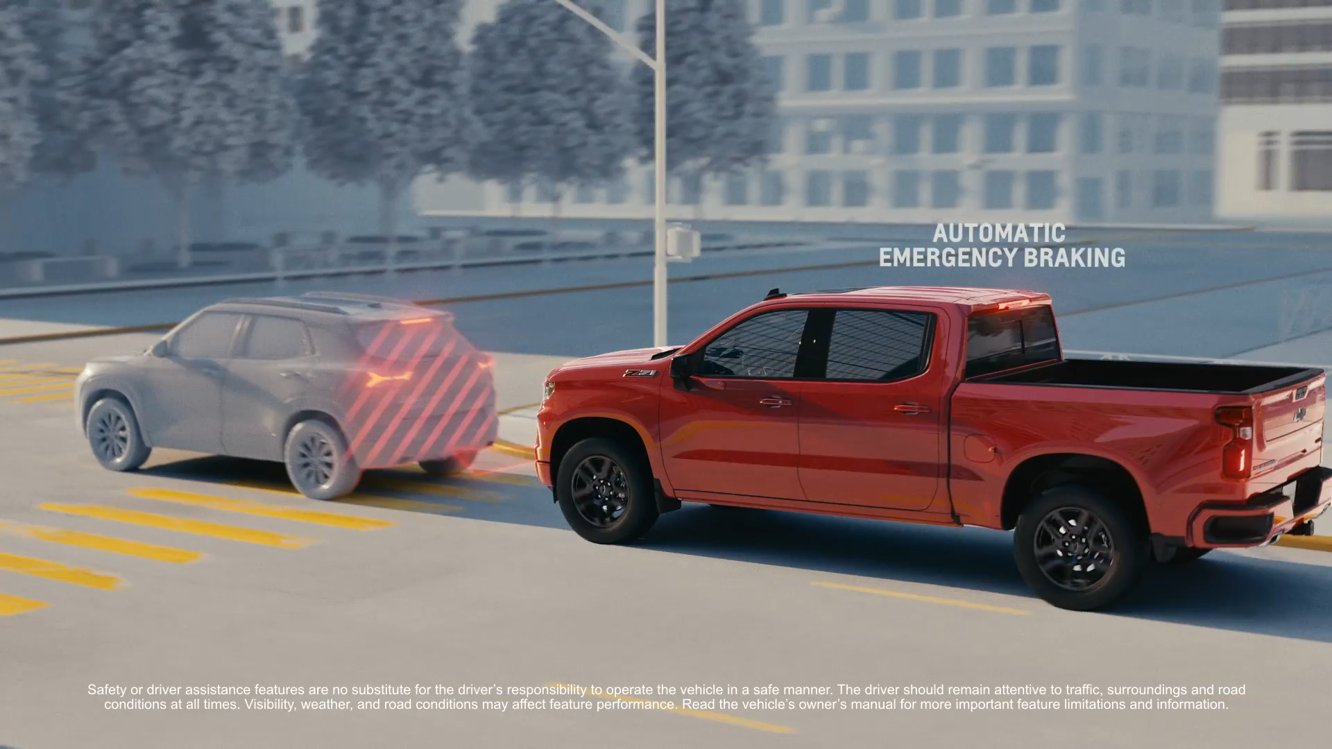 2027 Chevrolet Silverado 1500 driving with active safety braking features