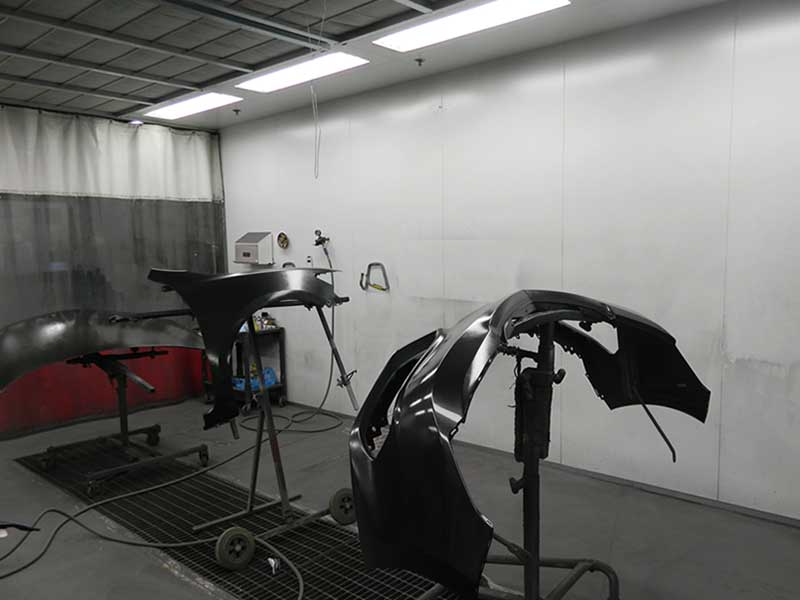 The painting room at Lester Glenn service center